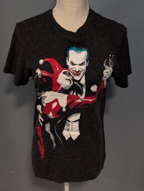 Batman Joker Harley Quinn Babydoll Style Distressed Cotton Blend Top Retro Movie